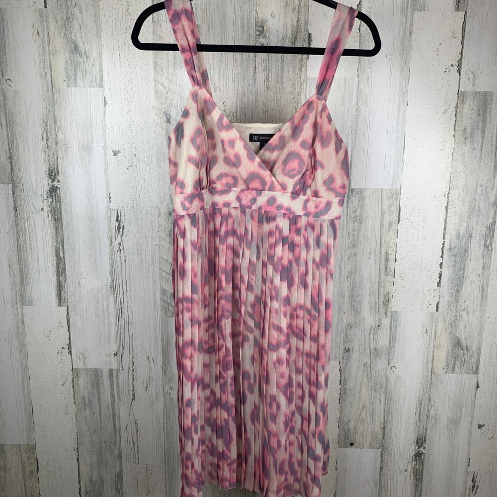 INC purple & pink animal print dress size 12
